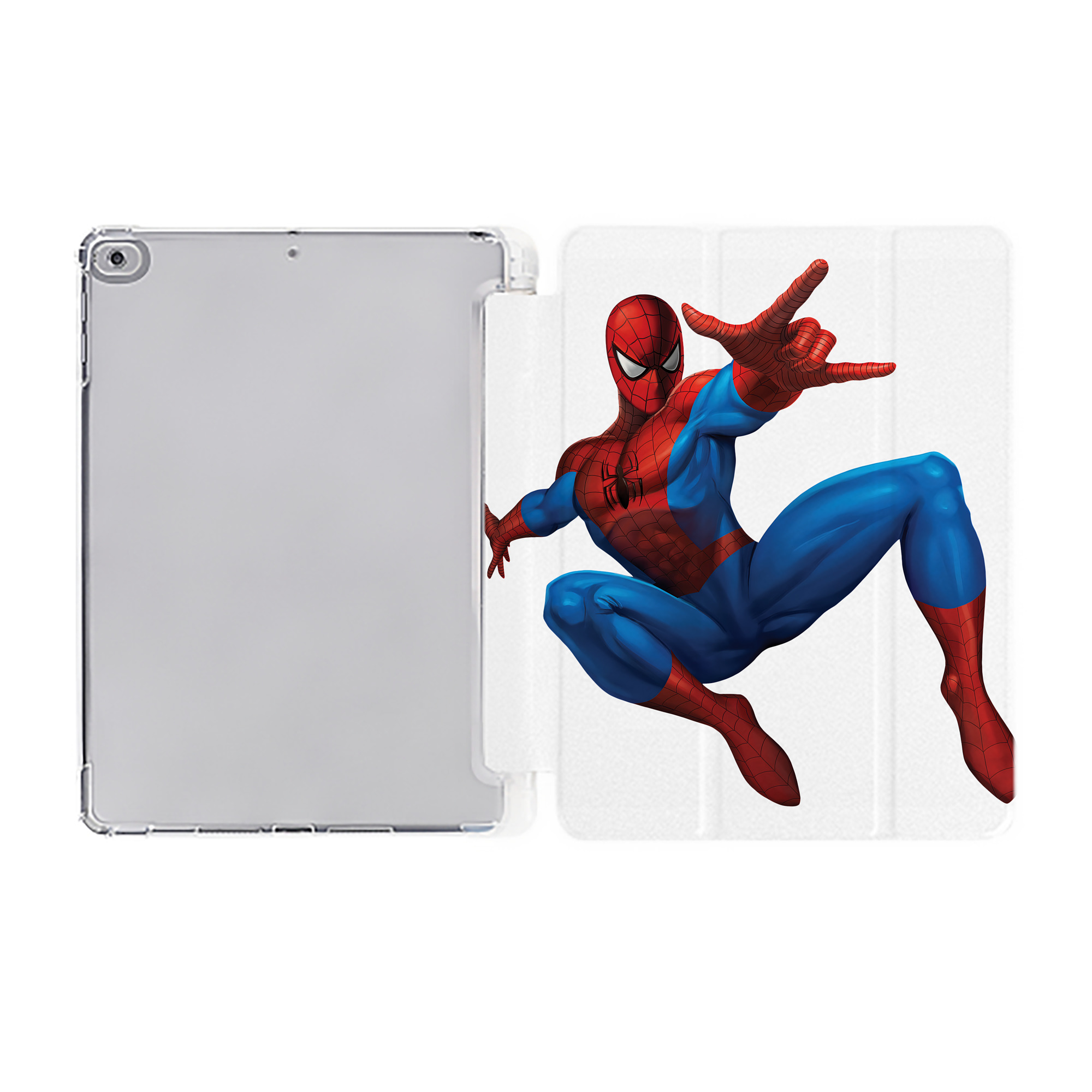 （画像用） Spider Man スパイダーマン IPad ケース ペン収納付き 三つ折りスタンド PUレザー×シリコン 対応機種9.5/10.5/10.9インチ